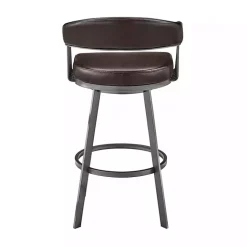 Brown Faux Leather Chelsea Swivel Bar Stool