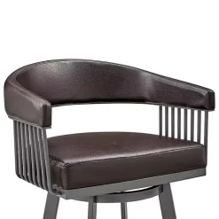 Brown Faux Leather Chelsea Swivel Bar Stool