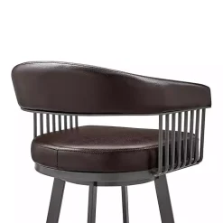 Brown Faux Leather Chelsea Swivel Bar Stool