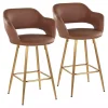 Brown Faux Leather Marge Counter Stools, Set of 2