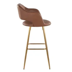 Brown Faux Leather Marge Bar Stools, Set of 2