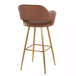 Brown Faux Leather Marge Bar Stools, Set of 2