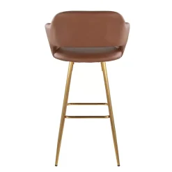 Brown Faux Leather Marge Bar Stools, Set of 2