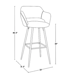 Brown Faux Leather Marge Bar Stools, Set of 2