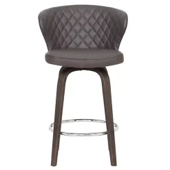 Brown Faux Leather Mynette Swivel Stool, 36 in.