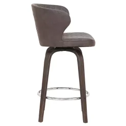 Brown Faux Leather Mynette Swivel Stool, 36 in.