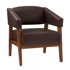 Brown Faux Leather Nicki Accent Chair