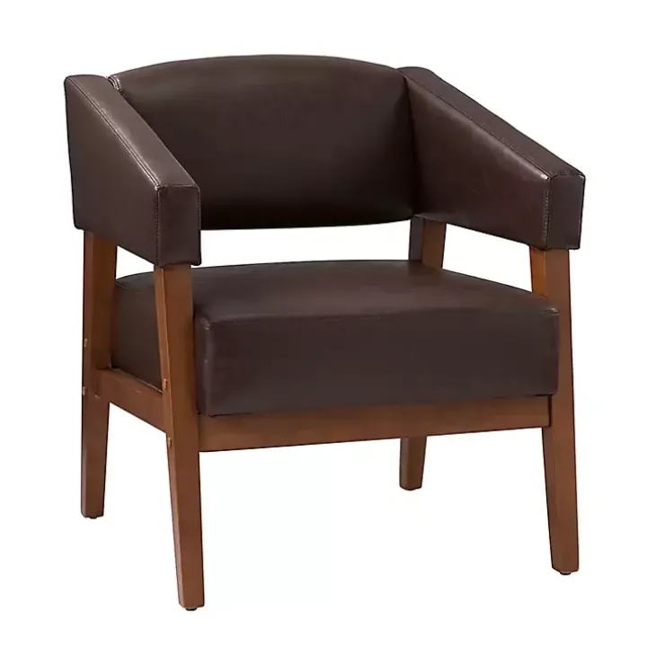 Brown Faux Leather Nicki Accent Chair