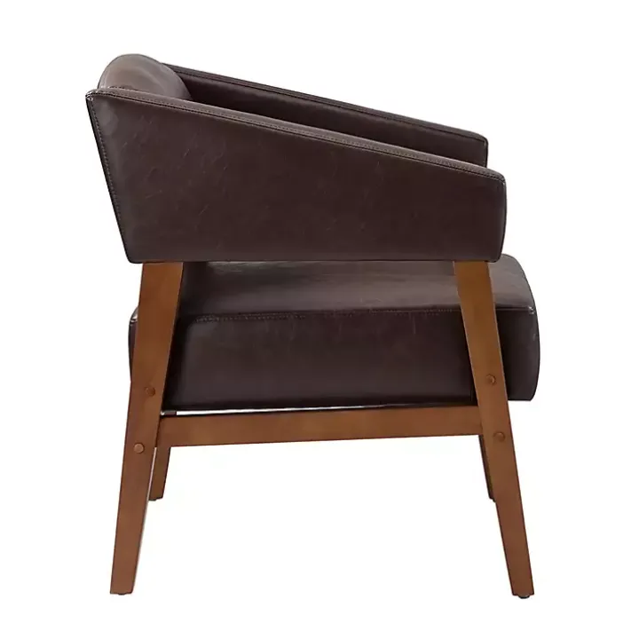 Brown Faux Leather Nicki Accent Chair