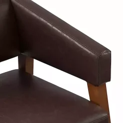 Brown Faux Leather Nicki Accent Chair