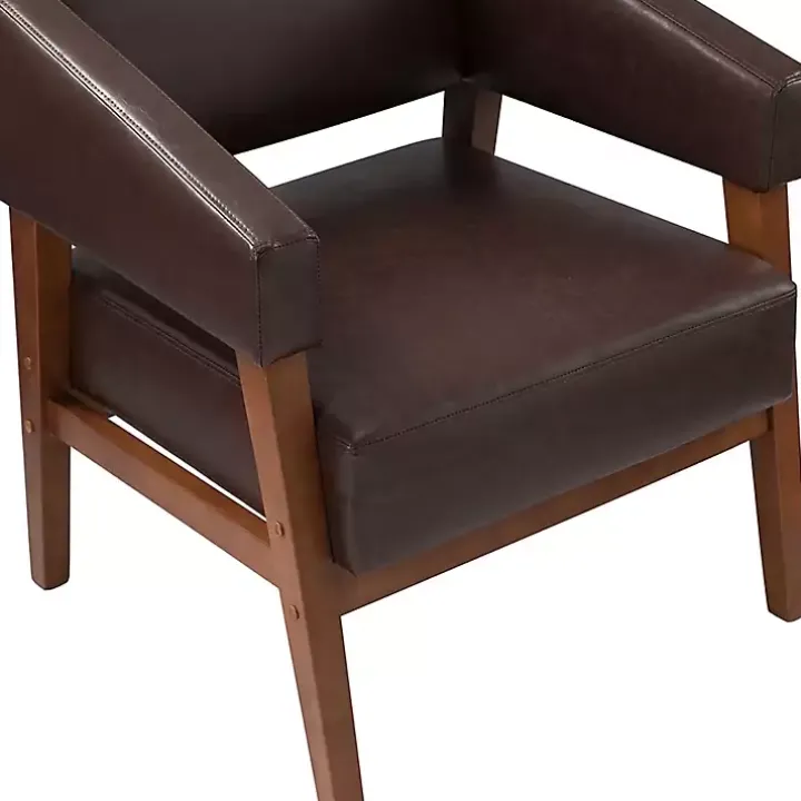 Brown Faux Leather Nicki Accent Chair