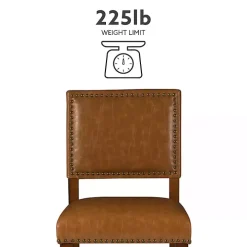 Brown Faux Leather Square Classic Bar Stool