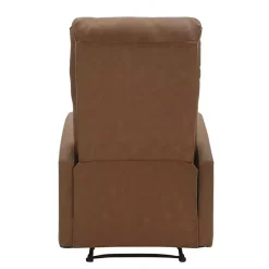 Brown Faux Leather Upholstered Slim Recliner