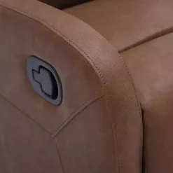 Brown Faux Leather Upholstered Slim Recliner