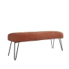 Brown Leather Tufted Panel Bench