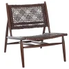 Brown Leather Woven Accent Chair