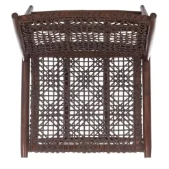 Brown Leather Woven Accent Chair