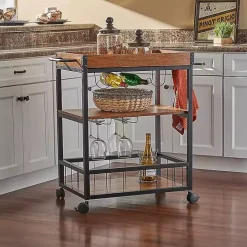 Brown Norcross Industrial Rolling Bar Cart