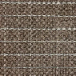 Brown Plaid Upholstered Square Storage Ottoman