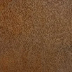 Brown Round Faux Leather Tufted Storage Ottoman