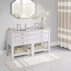 Brown Stripe Reversible Bath Runner