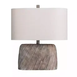 Brown Textured Oval Shade Table Lamp