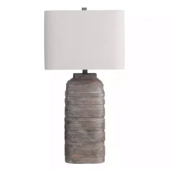 Brown Textured Rectangle Shade Table Lamp