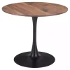 Brown Wood and Black Metal Bistro Dining Table