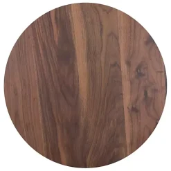 Brown Wood and Black Metal Bistro Dining Table