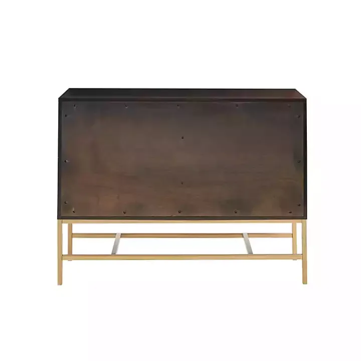 Brown Wood and Gold Martha Stewart Cabinet