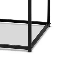 Brown Wood and Metal 2-Drawer Coffee Table