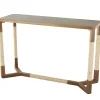 Brown Wood and Rope Geometric Console Table