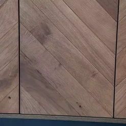 Brown Wood Chevron 4-Door Sideboard