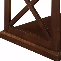 Brown Wood Double X Sides Coffee Table