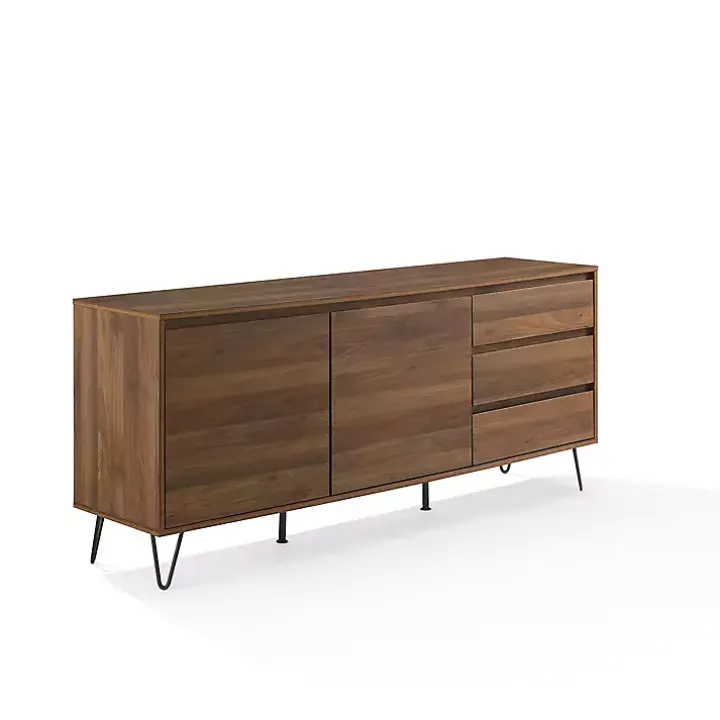 Brown Wood Hairpin Legs Media Cabinet