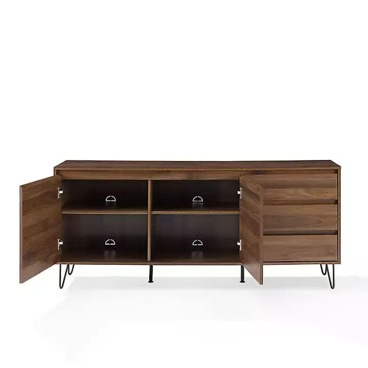 Brown Wood Hairpin Legs Media Cabinet