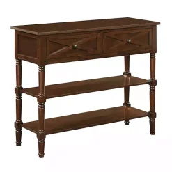 Brown Wood Traditional Console Table