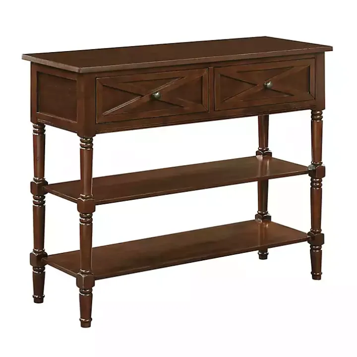 Brown Wood Traditional Console Table