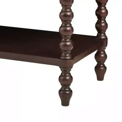 Brown Wood Turned Legs 2-Drawer Chest