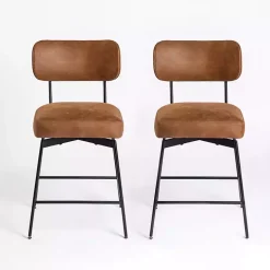 Brown Wyatt Swivel Counter Stools, Set of 2