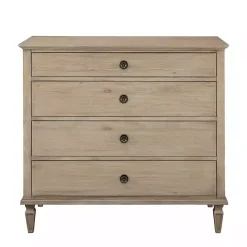 Brushed Birch 4-Drawer Wooden Dresser