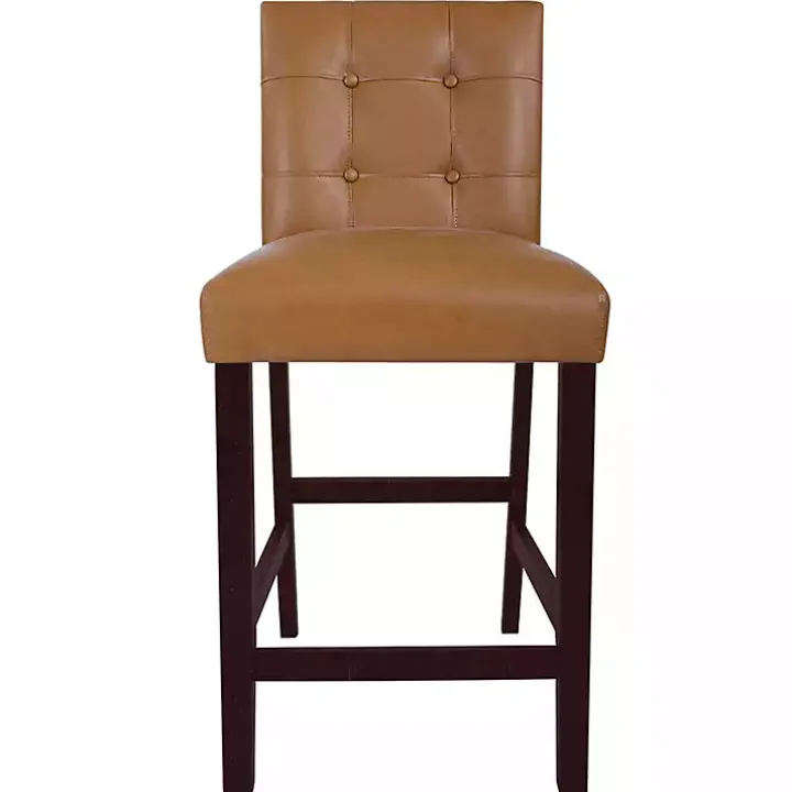Camel Faux Leather Jeremy Counter Stools, Set of 2