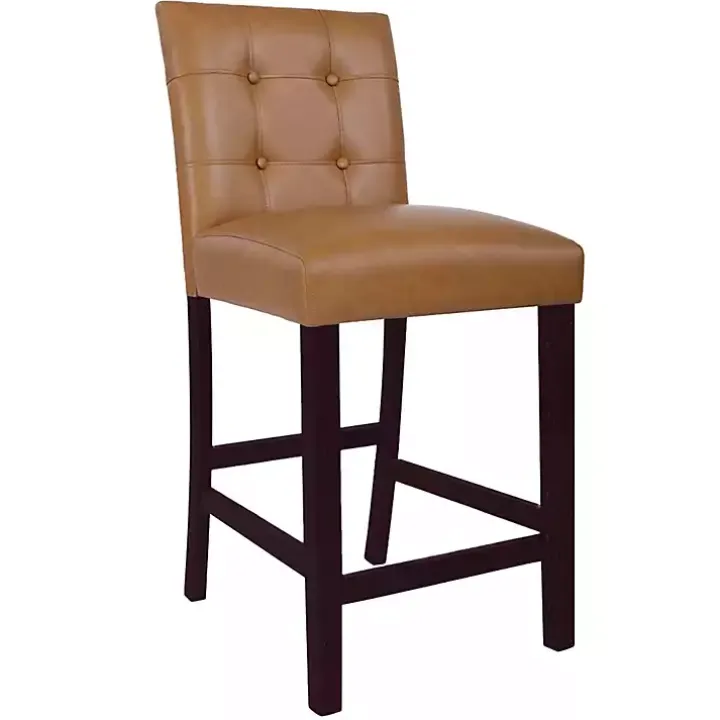 Camel Faux Leather Jeremy Counter Stools, Set of 2