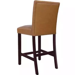 Camel Faux Leather Jeremy Counter Stools, Set of 2