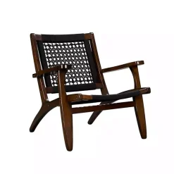 Cappuccino Black Woven Accent Chair