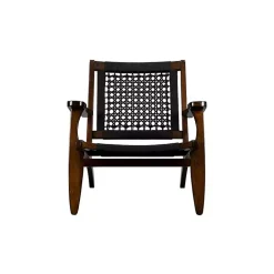 Cappuccino Black Woven Accent Chair
