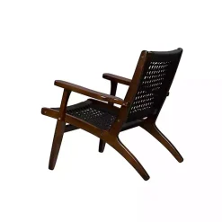 Cappuccino Black Woven Accent Chair
