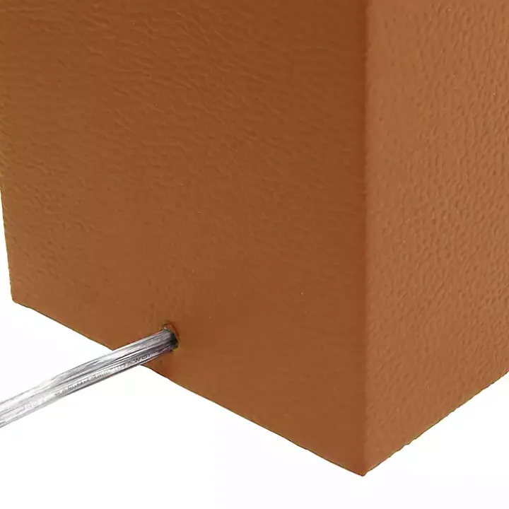 Caramel Faux Leather Charging Table Lamp