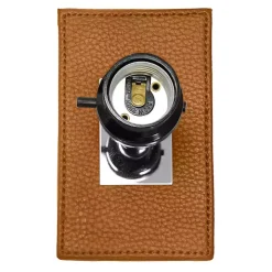 Caramel Faux Leather Charging Table Lamp