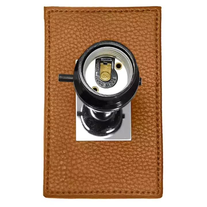 Caramel Faux Leather Charging Table Lamp